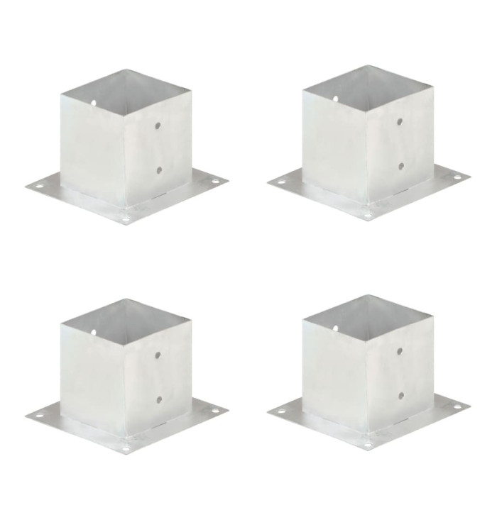 Ancres de poteau 4 pcs Métal galvanisé 141 mm | Mobilier & Déco