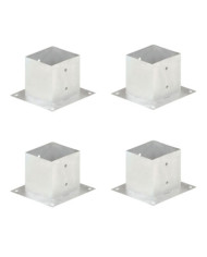 Ancres de poteau 4 pcs Métal galvanisé 141 mm | Mobilier & Déco
