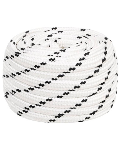 Corde de bateau tressé Blanc 16 mmx50 m Polyester | Mobilier & Déco