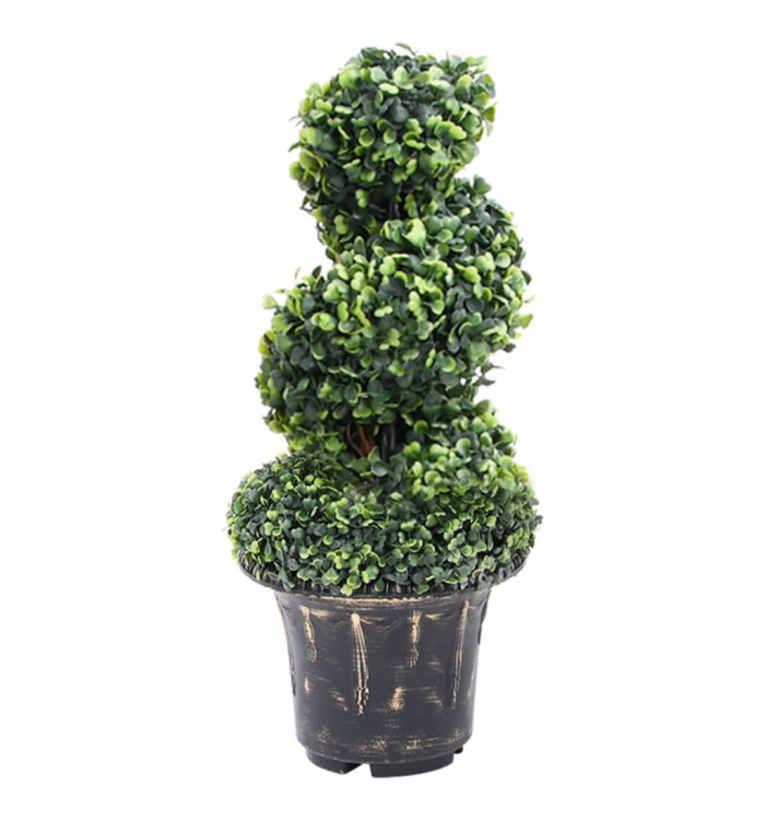 Plante de buis artificiel en spirale avec pot Vert 59 cm | Mobilier & Déco