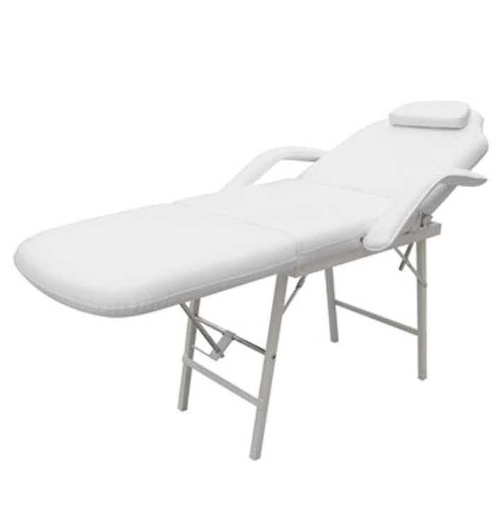 Lit de massage facial réglable Blanc Cuir synthétique | Mobilier & Déco