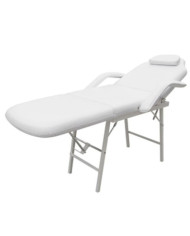 Lit de massage facial réglable Blanc Cuir synthétique | Mobilier & Déco