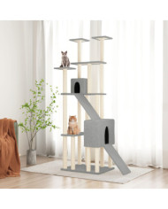 Arbre à chat avec griffoirs en sisal Gris clair 190 cm | Mobilier & Déco