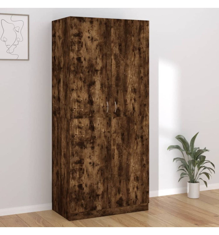 Garde-robe Chêne fumé 90x52x200 cm Bois d'ingénierie | Mobilier & Déco