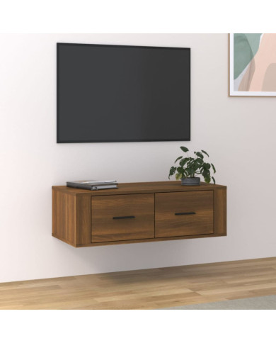 Armoire TV suspendue Chêne marron 80x36x25 cm Bois d'ingénierie | Mobilier & Déco