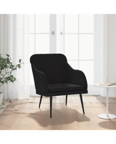 Fauteuil Noir 63x76x80 cm Velours | Mobilier & Déco