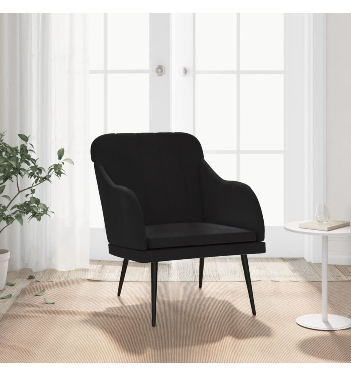 Fauteuil Noir 63x76x80 cm Velours | Mobilier & Déco
