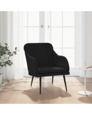 Fauteuil Noir 63x76x80 cm Velours | Mobilier & Déco