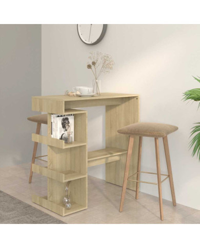 Table de bar étagère de rangement Chêne sonoma Bois ingénierie | Mobilier & Déco