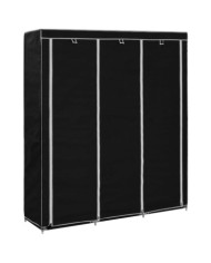 Armoire avec compartiments et barres Noir 150x45x175 cm Tissu | Mobilier & Déco