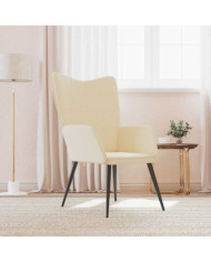 Chaise de relaxation Crème Tissu | Mobilier & Déco