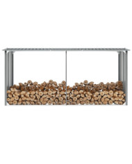 Abri de stockage de bois Acier galvanisé 330x92x153 cm Gris | Mobilier & Déco
