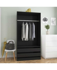 Garde-robe Noir 100x50x200 cm Bois d'ingénierie | Mobilier & Déco
