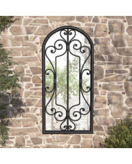 Miroir de jardin Noir 100x45 cm Fer pour utilisation extérieure | Mobilier & Déco
