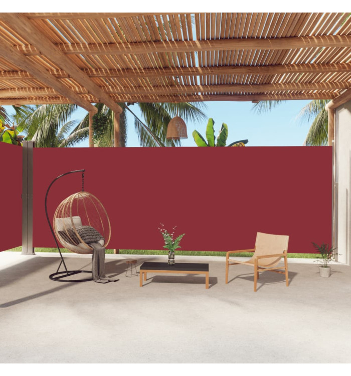 Auvent latéral rétractable Rouge 220x1000 cm | Mobilier & Déco