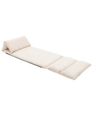 Chaise pliable de sol Crème Microfibre | Mobilier & Déco