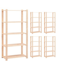 Étagères de rangement à 5 niveaux 5 pcs 80x38x170 cm Pin 250 kg | Mobilier & Déco