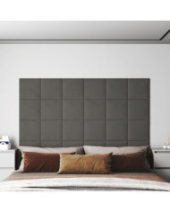 Panneaux muraux 12 pcs Gris foncé 30x30 cm Velours 1,08 m² | Mobilier & Déco