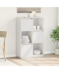 Buffet haut Blanc 74x35x117 cm Bois massif de pin | Mobilier & Déco