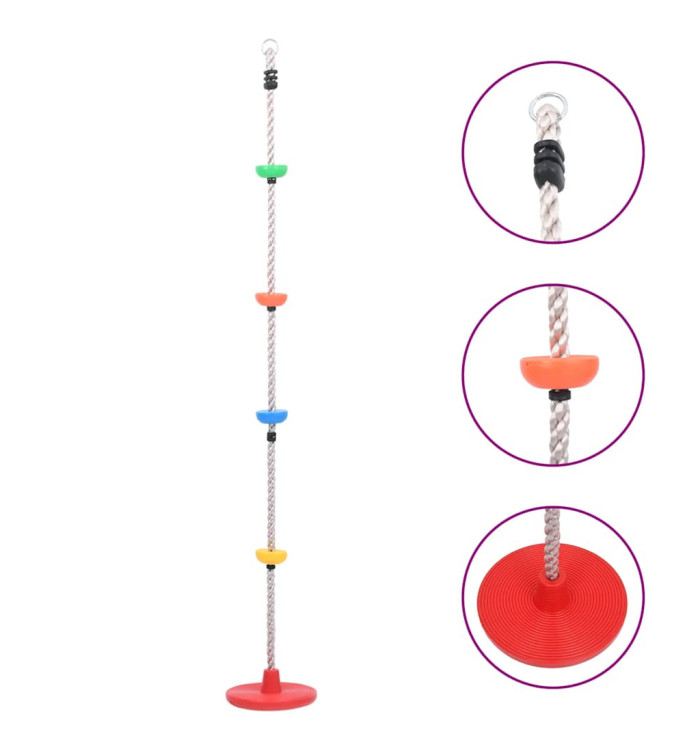 Corde d'escalade à balançoire et plates-formes et disque 200 cm | Mobilier & Déco