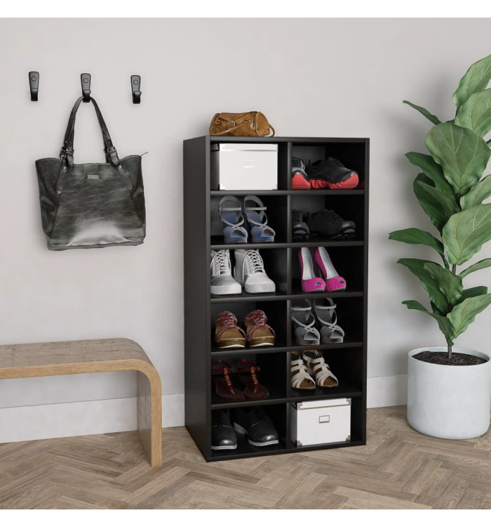 Étagère à chaussures Noir 54x34x100,5 cm Bois d'ingénierie | Mobilier & Déco