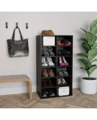 Étagère à chaussures Noir 54x34x100,5 cm Bois d'ingénierie | Mobilier & Déco