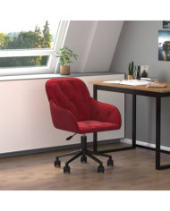 Chaise pivotante de bureau Rouge bordeaux Velours | Mobilier & Déco