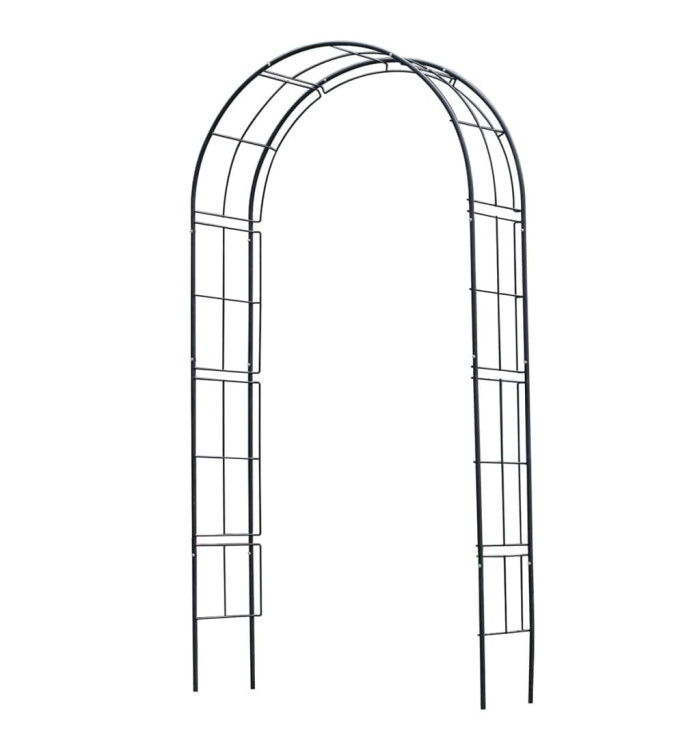 Nature Arche de jardin métal 229x38x113 cm noir | Mobilier & Déco