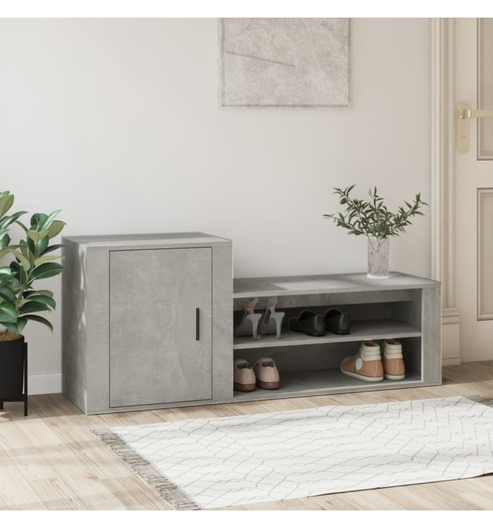 Armoire à chaussures Gris béton 130x35x54 cm Bois d'ingénierie | Mobilier & Déco