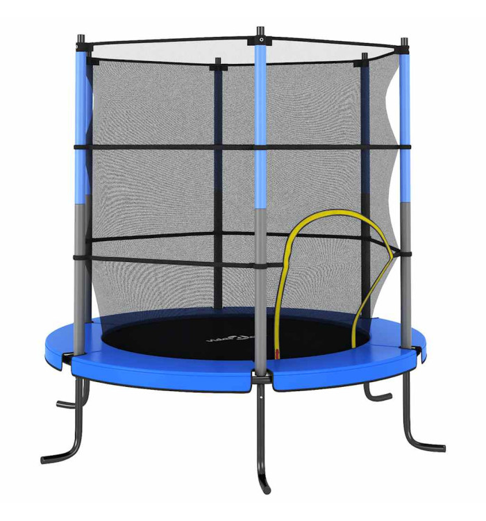 Trampoline avec filet de sécurité Rond 140x160 cm Bleu | Mobilier & Déco