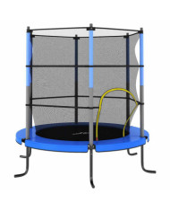 Trampoline avec filet de sécurité Rond 140x160 cm Bleu | Mobilier & Déco
