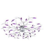 Plafonnier à bras feuille en cristal acrylique 5 ampoules E14 | Mobilier & Déco