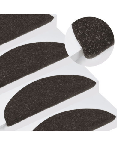 Tapis d'escalier auto-adhésifs 10 pcs noir 56x17x3 cm | Mobilier & Déco