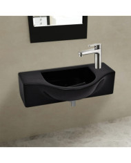 Vasque à trou pour robinet céramique Noir pour salle de bain | Mobilier & Déco