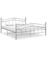 Cadre de lit Gris Métal 200x200 cm | Mobilier & Déco