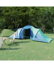 Tente de camping pour 6 personnes bleu et vert | Mobilier & Déco