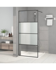Paroi de douche Noir 90x195 cm Verre ESG demi-dépoli | Mobilier & Déco