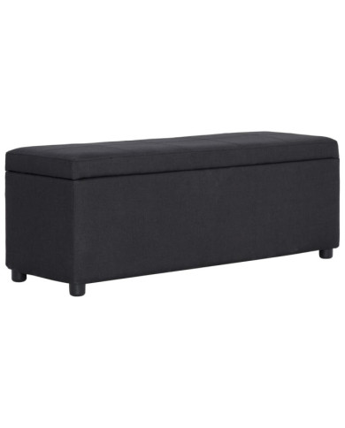 Banc avec compartiment de rangement 116 cm Noir Polyester | Mobilier & Déco