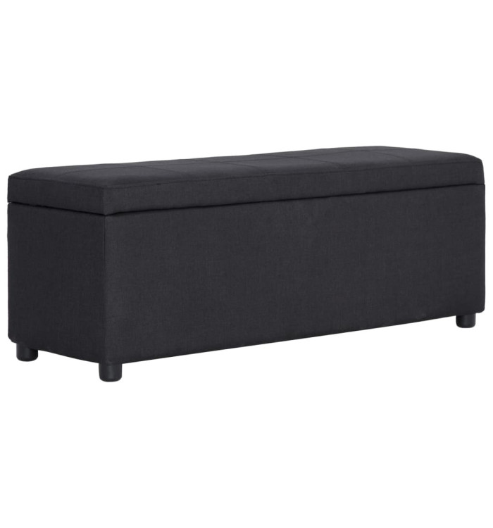 Banc avec compartiment de rangement 116 cm Noir Polyester | Mobilier & Déco