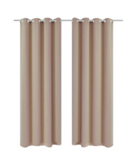 Rideau occultant 2 pcs avec œillets métalliques 135x175cm Crème | Mobilier & Déco