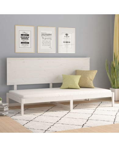 Lit de jour sans matelas blanc 90x200 cm bois de pin massif | Mobilier & Déco