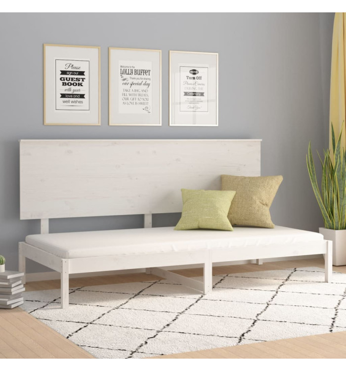 Lit de jour sans matelas blanc 90x200 cm bois de pin massif | Mobilier & Déco