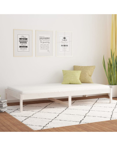 Lit de jour sans matelas blanc 90x200 cm bois de pin massif | Mobilier & Déco
