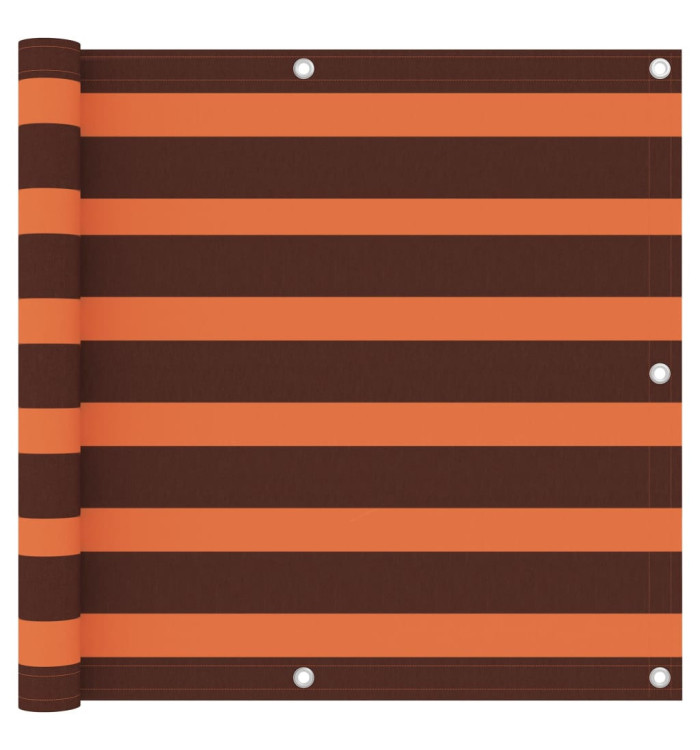 Écran de balcon Orange et marron 90x500 cm Tissu Oxford | Mobilier & Déco