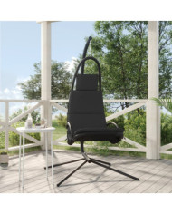 Chaise balançoire jardin coussin gris foncé tissu Oxford/acier | Mobilier & Déco