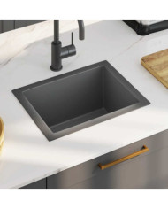 Évier de cuisine fait main Noir Acier inoxydable | Mobilier & Déco