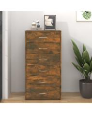Buffet avec 6 tiroirs Chêne fumé 50x34x96 cm Bois d'ingénierie | Mobilier & Déco