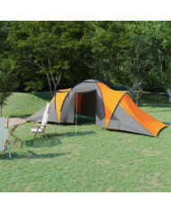 Tente de camping pour 6 personnes gris et orange | Mobilier & Déco
