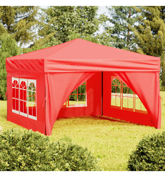 Tente de réception pliable avec parois Rouge 3x3 m | Mobilier & Déco