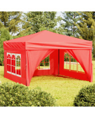 Tente de réception pliable avec parois Rouge 3x3 m | Mobilier & Déco